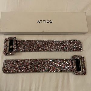 The Attico Multicolor Glitter Buckle Bracelet Straps